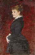 Axel Jungstedt Portrait - Lady in Black Dress Sweden oil painting artist